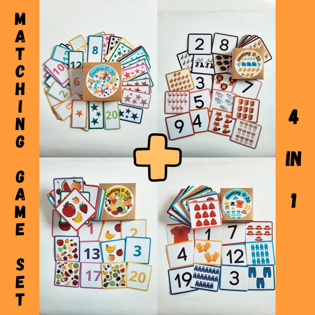 4 Counting Activities Learn To Count To 20 Cards Sets For Etsy 4 Counting Activities Learn To Count To 20 Cards Sets For Etsy