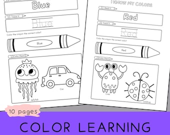 Learning Colors Worksheets | Printable Tracing & Coloring Pages PDF for Preschool and Kindergarten