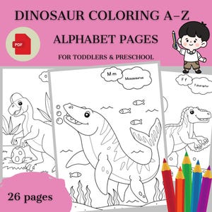 Dinosaur Alphabet Learning Pages A–Z | Letter Recognition Printable for Preschool