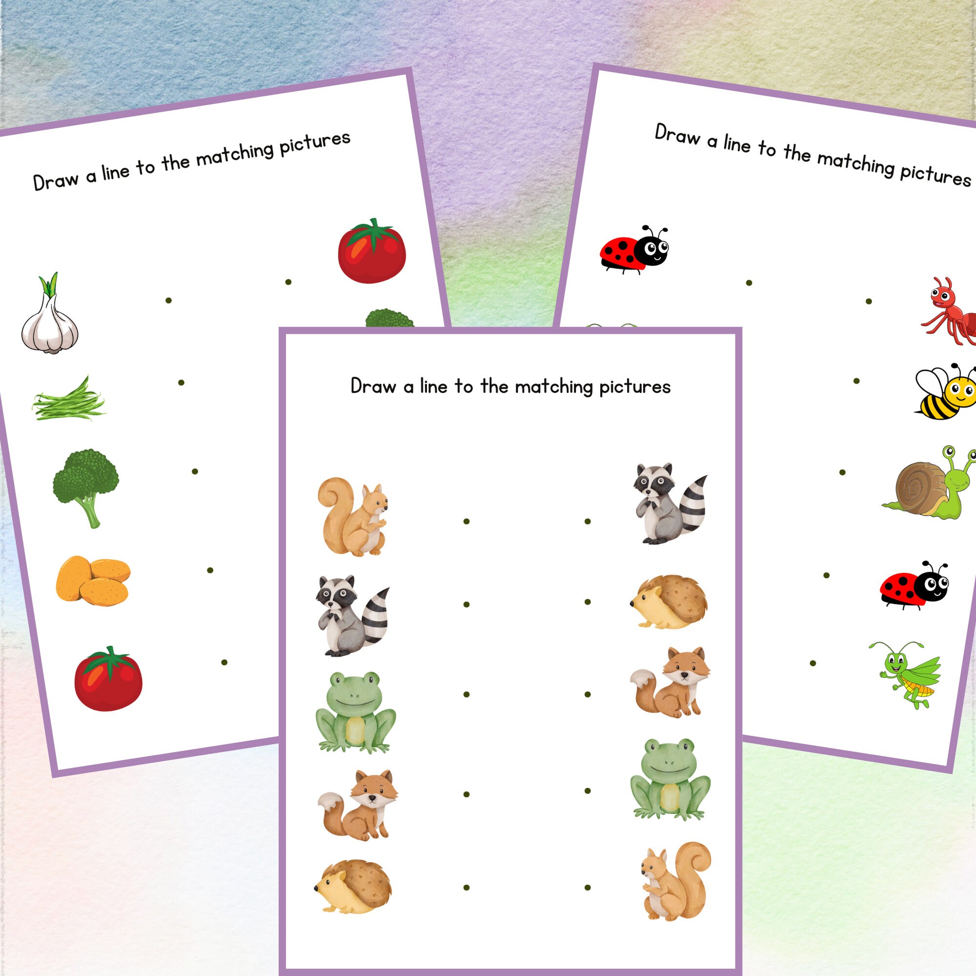 Printable Matching Worksheets, Match the Picture, Toddler Learning ...