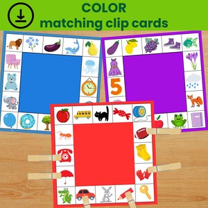 Color Matching Printable for Toddlers | Learn Colors Activity PDF | Fine Motor Preschool Game