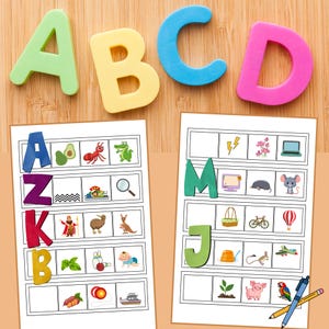 Initial Letter Sounds Matching Worksheets | Alphabet Phonics Practice for Preschool & Kindergarten | PDF Learning Activity