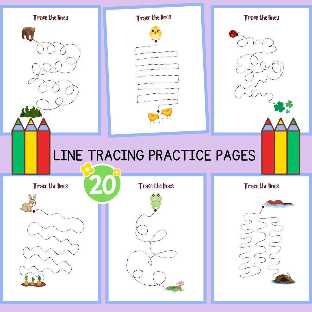 Line Traicing Line Tracing Practice Worksheets | Fine Motor Skills Activities for ...