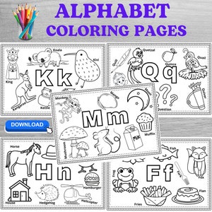 Hojas para colorear sobre fonética y conocimientos del alfabeto para educación preescolar
