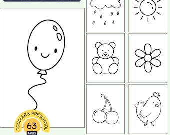Beginner Coloring Pages for Toddlers & Preschool | 63 Printable Sheets PDF