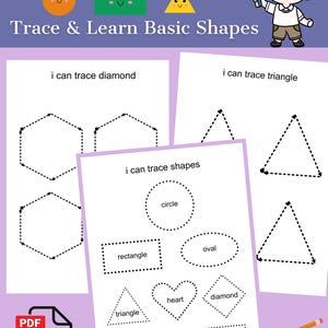 Trace the Shapes Worksheets | Printable for Preschool and Kindergarten | Fine Motor & Early Math Skills
