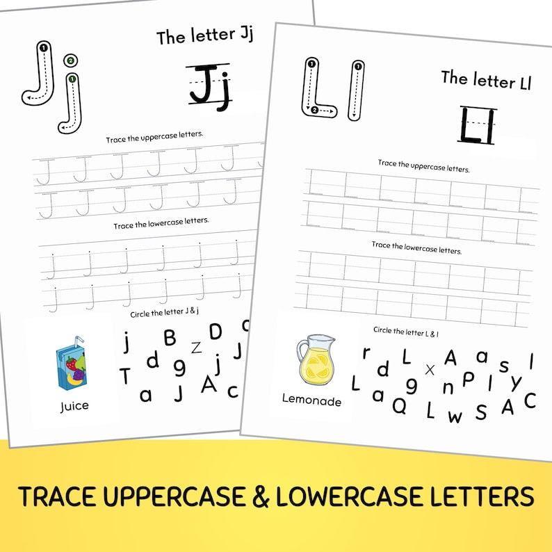 Trace Alphabet Worksheets | Letter Handwriting Practice for Preschool ...