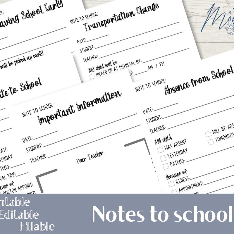 School Despatch Note School Note - Etsy