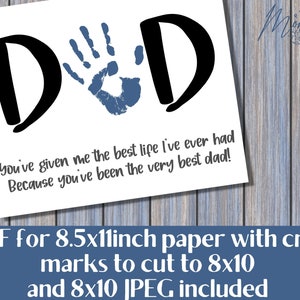 Father's Day Gift From Kids printable  Handprint Keepsake image 4