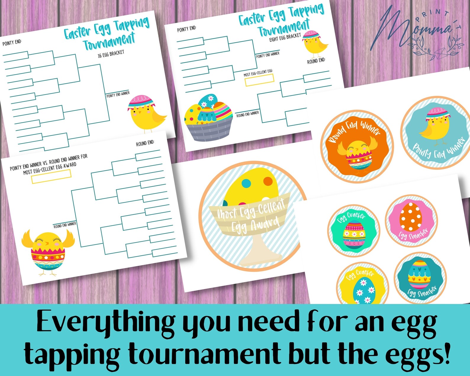 Easter Egg Tapping Tournament Kit Printable Easter Family Egg Activity Digital Download Egg
