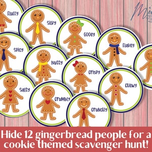 Catch the Gingerbread Man Game Printable Cookie Scavenger Hunt Digital Download Christmas Cookie Hide and Seek Game image 3