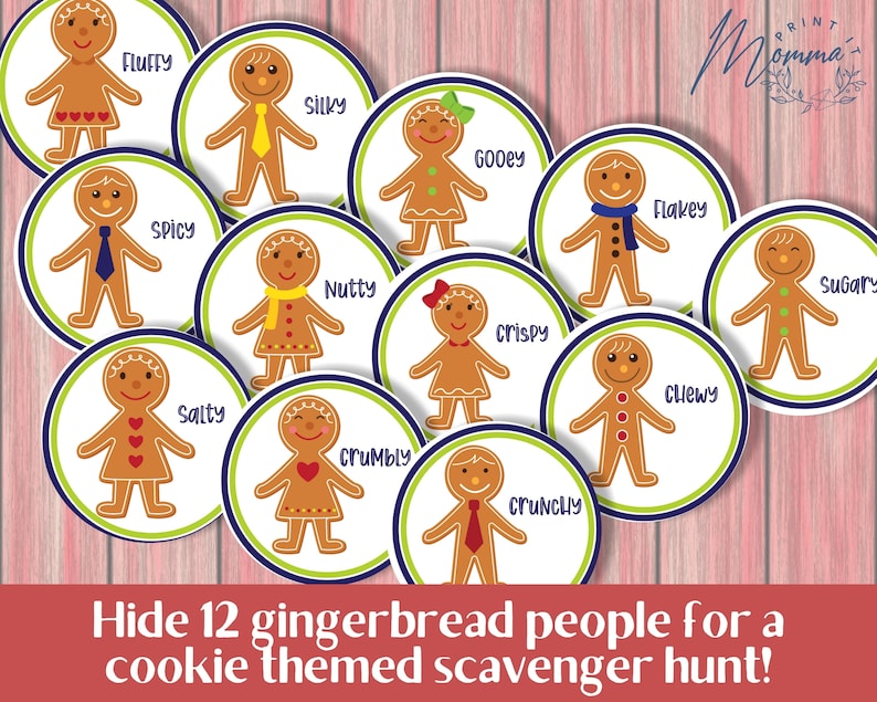 Catch the Gingerbread Man Game Printable Cookie Scavenger Hunt Digital Download Christmas Cookie Hide and Seek Game image 3