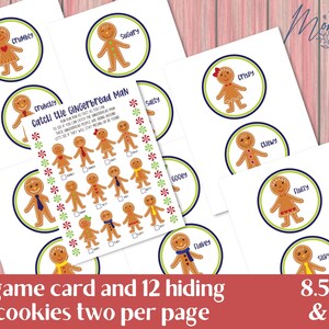 Catch the Gingerbread Man Game Printable Cookie Scavenger Hunt Digital Download Christmas Cookie Hide and Seek Game image 6