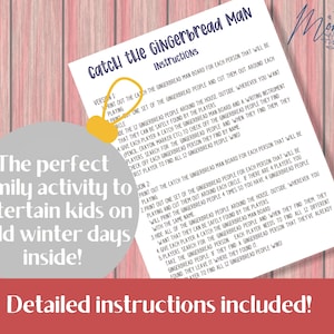 Catch the Gingerbread Man Game Printable Cookie Scavenger Hunt Digital Download Christmas Cookie Hide and Seek Game image 7