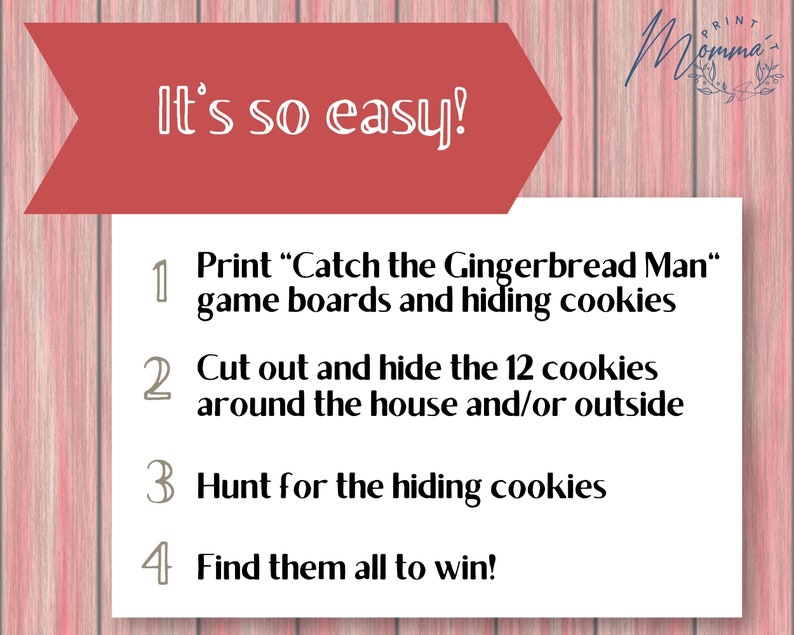 Catch the Gingerbread Man Game Printable Cookie Scavenger Hunt Digital Download Christmas Cookie Hide and Seek Game image 8
