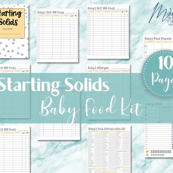 Baby Solids Meal Plan Etsy