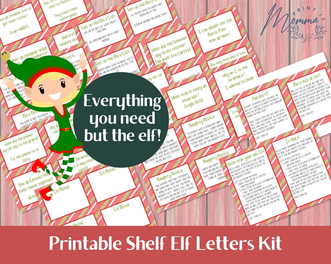 Mischievous Elf Kit Printable Letters From the Elf Digital - Etsy