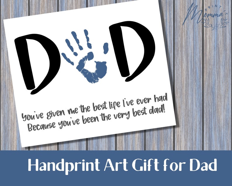 Father's Day Gift From Kids printable  Handprint Keepsake image 1