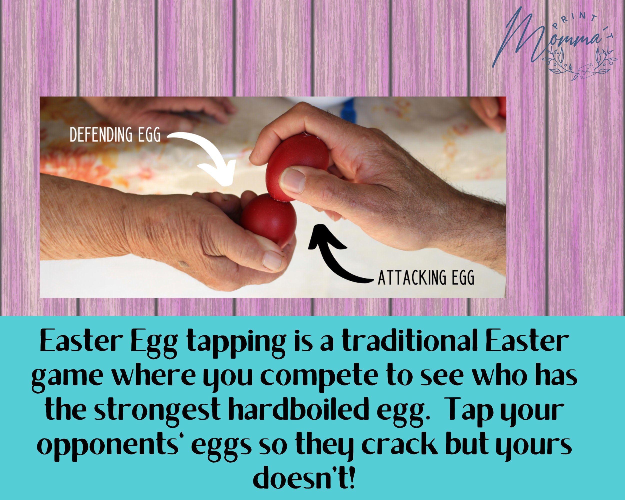 Easter Egg Tapping Tournament Kit Printable Easter Family Egg Activity Digital Download Egg