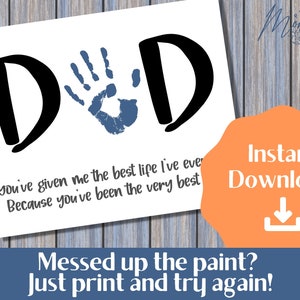 Father's Day Gift From Kids printable  Handprint Keepsake image 3