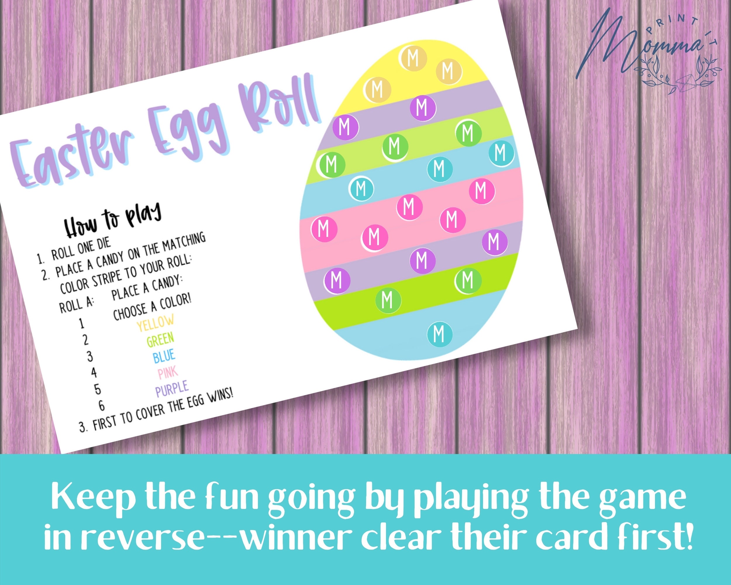 Easter Egg Roll Kids Dice Game Printable Easter Kids Etsy