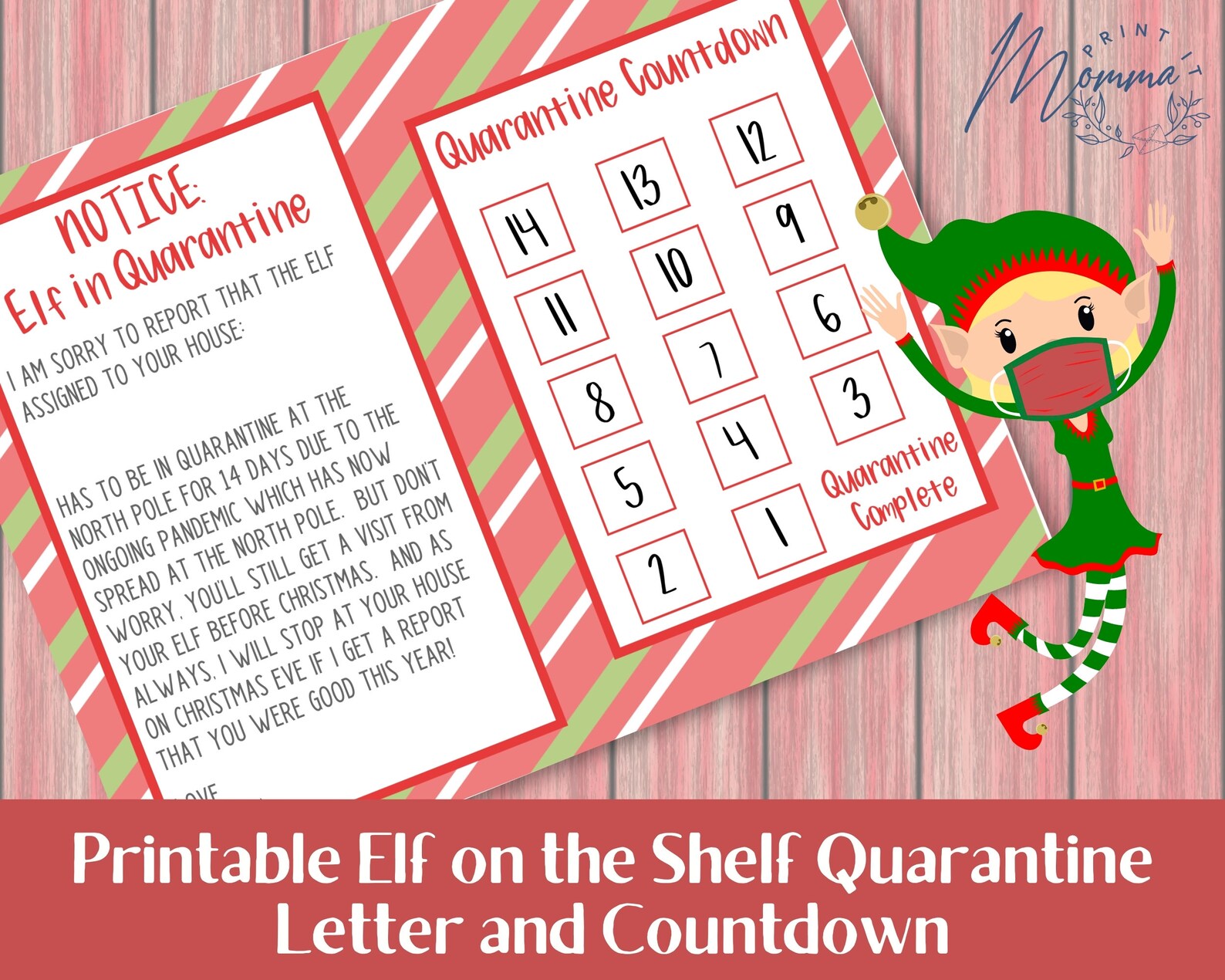 Elf in Quarantine Printable Quarantined Naughty Elf Letter Digital ...