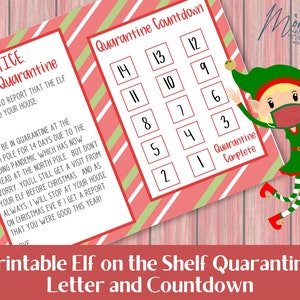 Elf in Quarantine Printable Quarantined Naughty Elf Letter Digital ...
