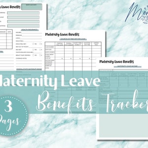 Maternity Leave Benefits Tracker Printable | Fillable Work Family Leave Digital Download | Maternity Leave from work planner