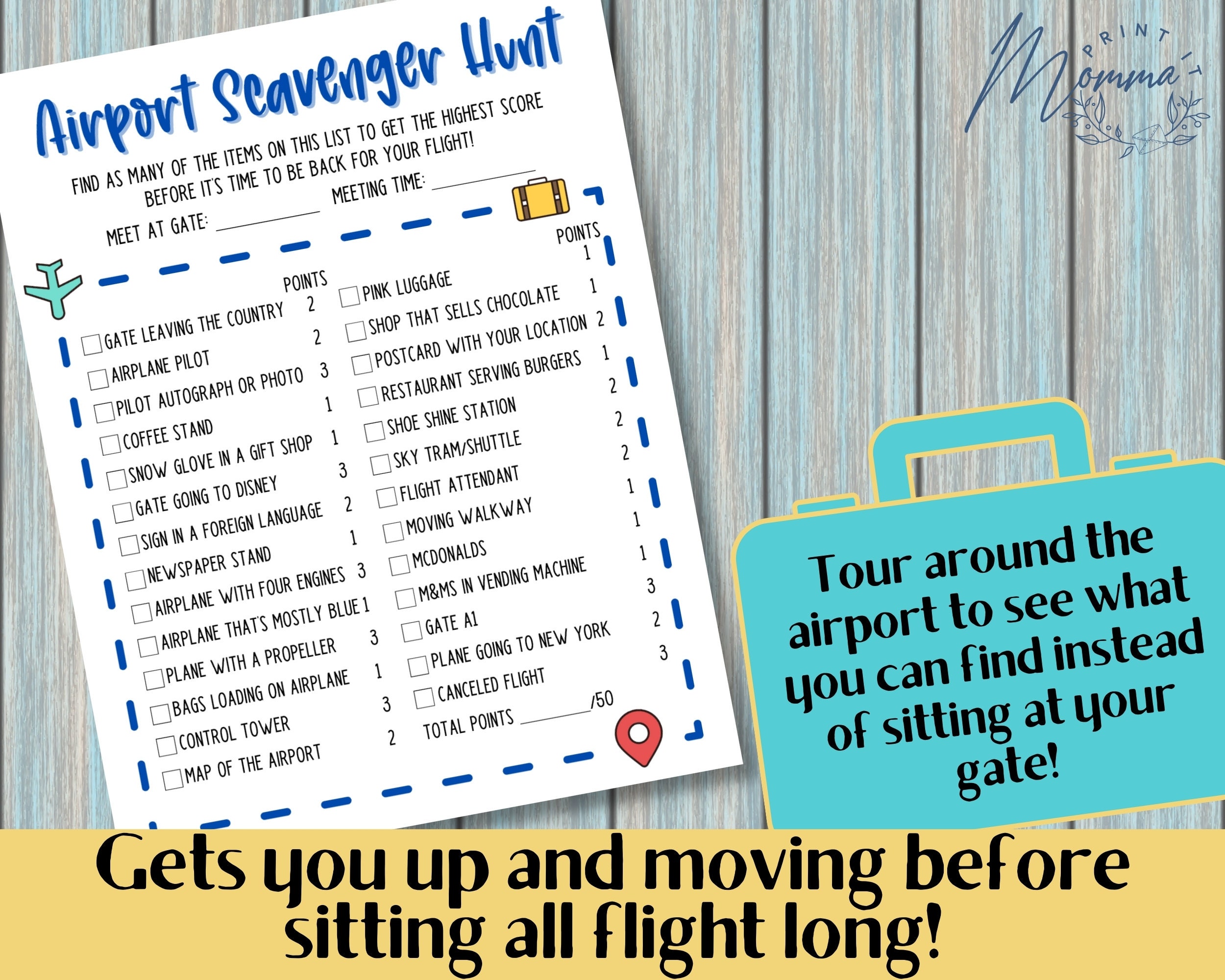 Airport Scavenger Hunt Bundle Printable | Family Vacation Activity ...