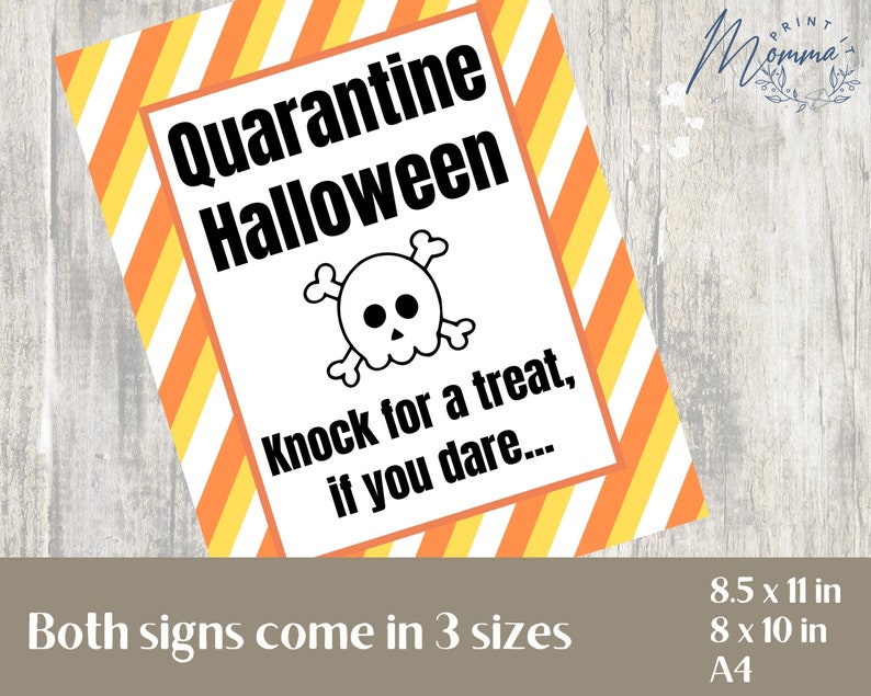 Quarantine Halloween candy bowl sign Halloween socially Etsy