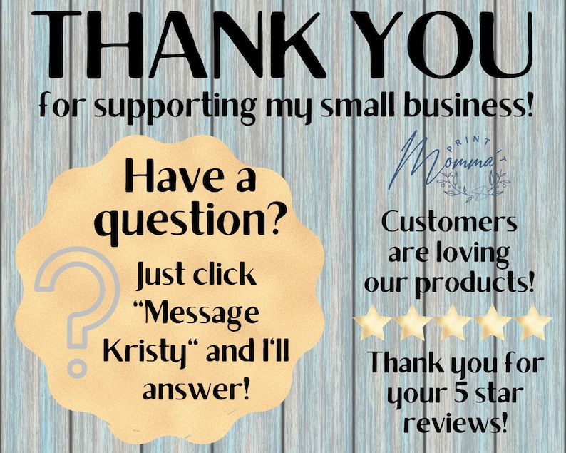May include: Thank you for supporting my small business! Have a question? Just click "Message Kristy" and I'll answer! Customers are loving our products! Thank you for your 5 star reviews!