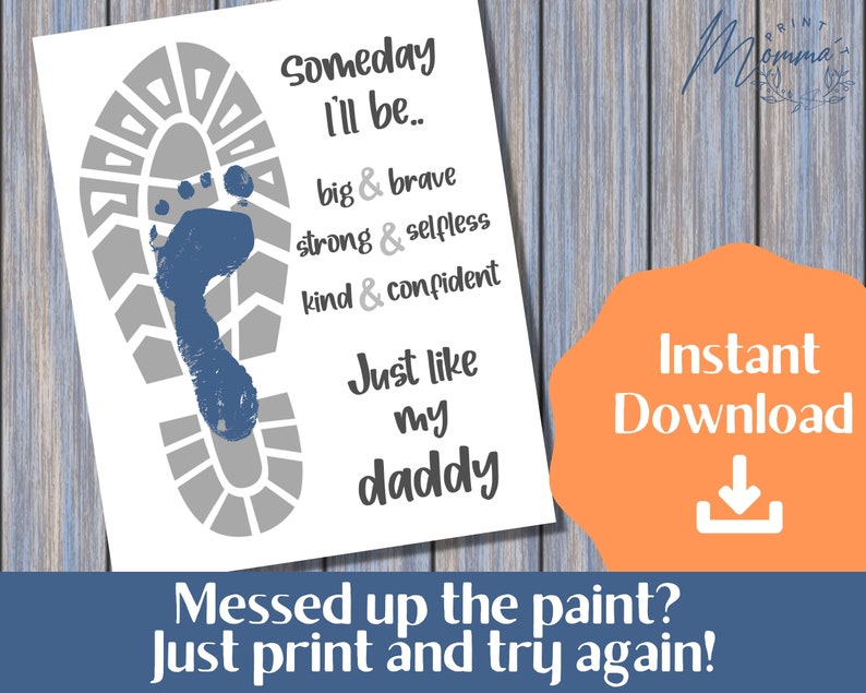 Father's Day Gift From Kids Printable Just Like My Daddy Handprint ...