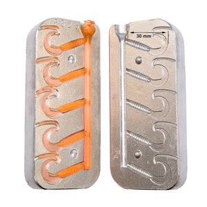 Ribbon Twister Lures Aluminium Mould 30mm / Silicone Soft Lure Fishing Mould