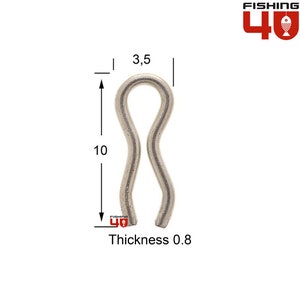 Mini occhielli in acciaio inossidabile per piombo da pesca, 100 pezzi (10x3,5 mm)