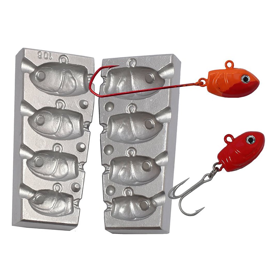 Fish Head Jig Mould 25-45-60-75g Shore, Boat and All Predator Fishing 