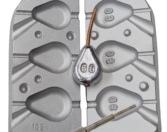 Flat Pear In-Line Fishing Lead Mould 60-80-90g  Carp&Sea Fishing