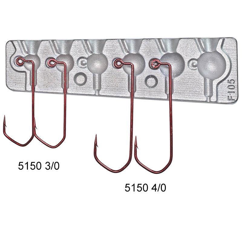 Stampo 3120-RVB Per Crafting Stampo Per Esche Da Pesca Do It - Testa Rotonda Con Barba Rovesciata, 6 Misure Da 1/8 A 1 Oncia Stampo Per Ami Pesca 6 Taglie - Foto 7