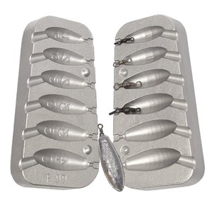 Drop Shot Barrel Lead Fishing Mold 15-20-25-30-35-40g Fishing Sinker Aluminum Mold