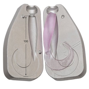 Tail Worm Aluminum Mold 100mm / Silicone Soft Lure Fishing Mold