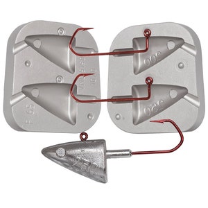 Fish Head Jig Mould 200-250g Uses VMC 5150 Hooks 10/0 Fishing Jig mould