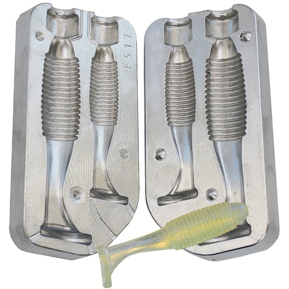 Buy Ribbed Ribbon Shad Aluminium Mould 80-100mm / Silicone Soft Lure  Fishing Mould Online in India 