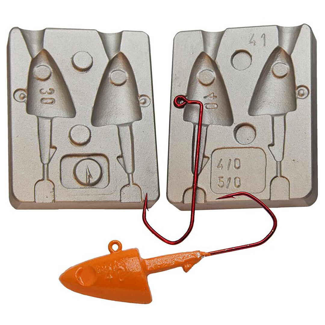 Caistor Tackle Eel Head Jig Mould CM224 – 30g, 40g, 50g, 60g With VMC 5150 Hooks (4/0 & 6/0)
