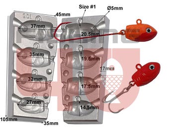 Buy Fish Head Jig Mould 25-45-60-75g Shore, Boat and All