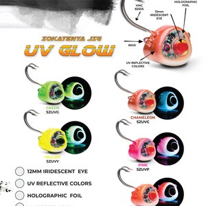 Lollipop lures "Sicario" UV&Glow saltwater Jig Head Lure Zoka Tenya Jig