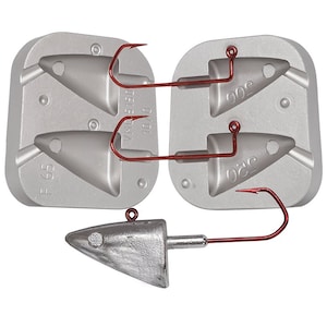 Molde para jig de cabeza de pez, 200-250 g, anzuelos VMC 5150 10/0