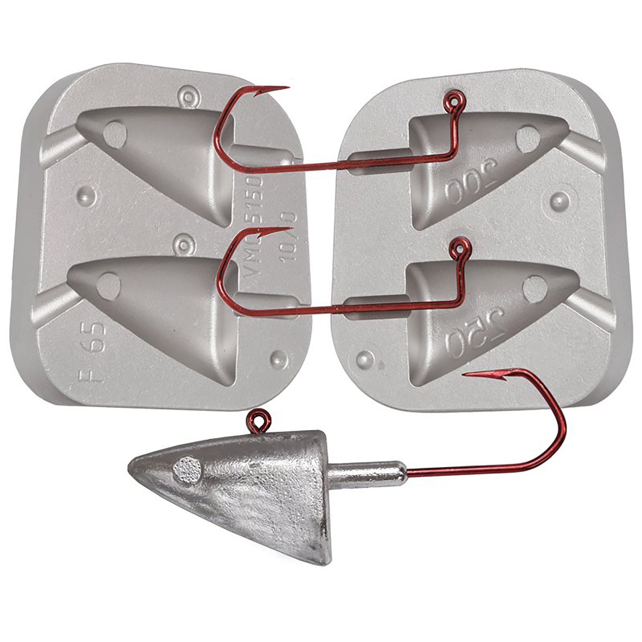 5150 fishing lures Fish Head Jig Mould 200-250g, VMC 5150 10/0 Hooks