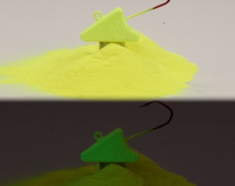 Pó de revestimento neon para pesos de pesca Cor: Amarelo UV