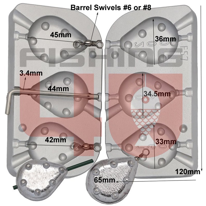 Grip Flat 2 IN 1 Fishing Lead Mould 160-180-200g Carp /Flat fish/ Sea coarse/Sea Fishing image 3