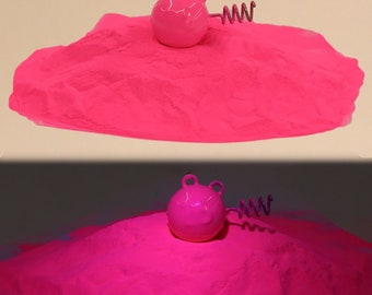 Pó de revestimento neon para chumbadas de pesca. Cor: Rosa UV.