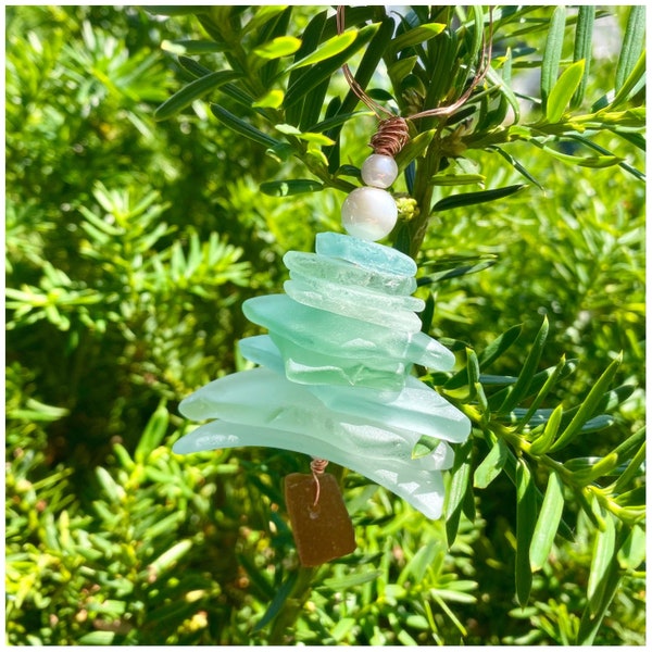 Sea foam sea glass tree ornament